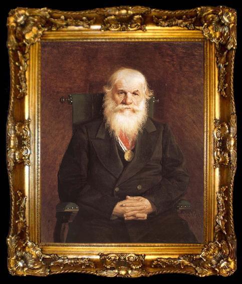 framed  Vasily Perov Portrait of the Merchant Ivan Kamynin, ta009-2